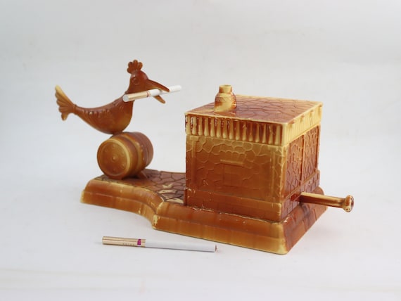 Very Rare Vintage Cigarette Dispenser Bird, Tobacco Keeper