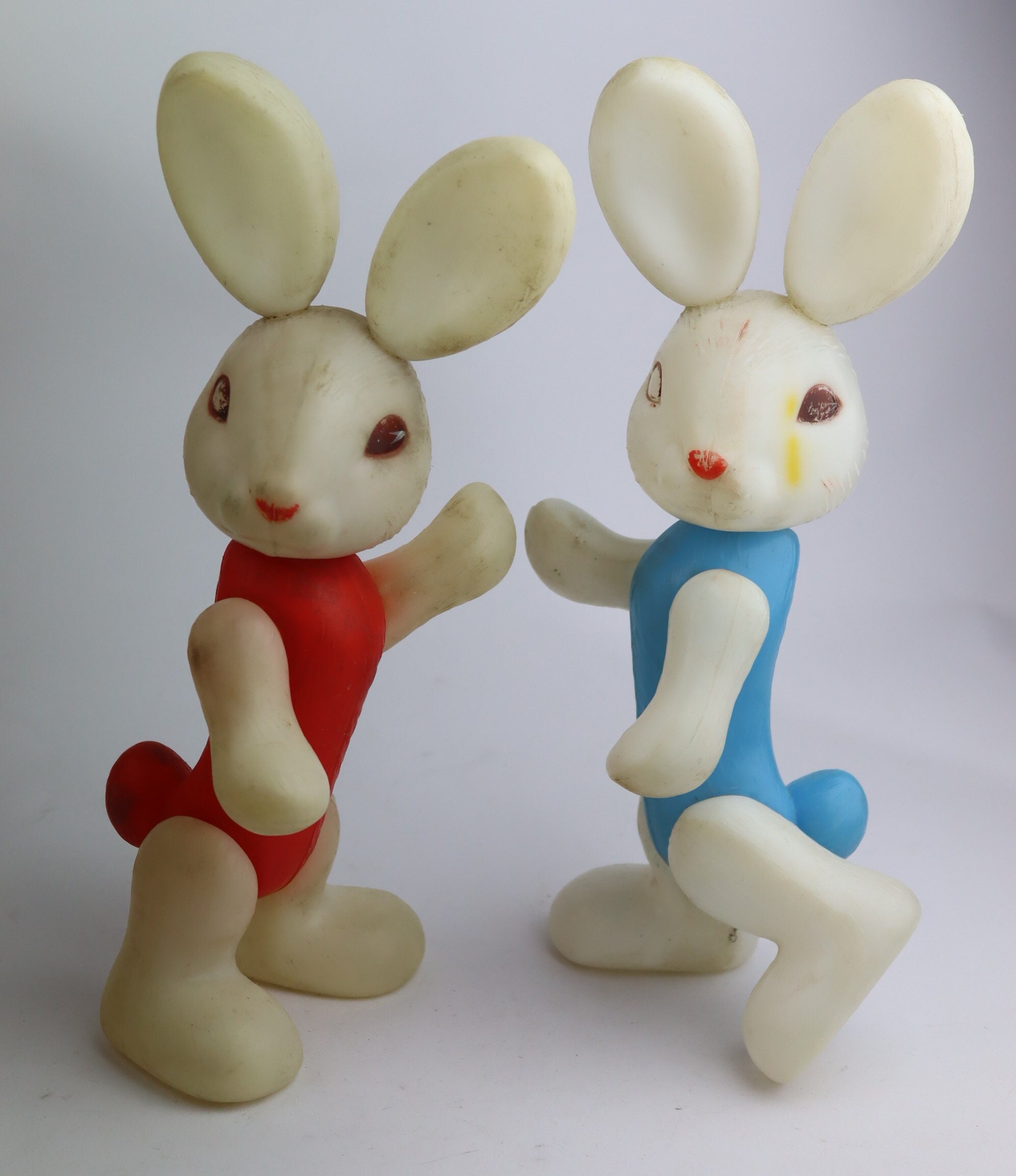 Cute Duet of Soviet Plastic Bunnies, Soviet Vintage Toy, Ussr Doll ...