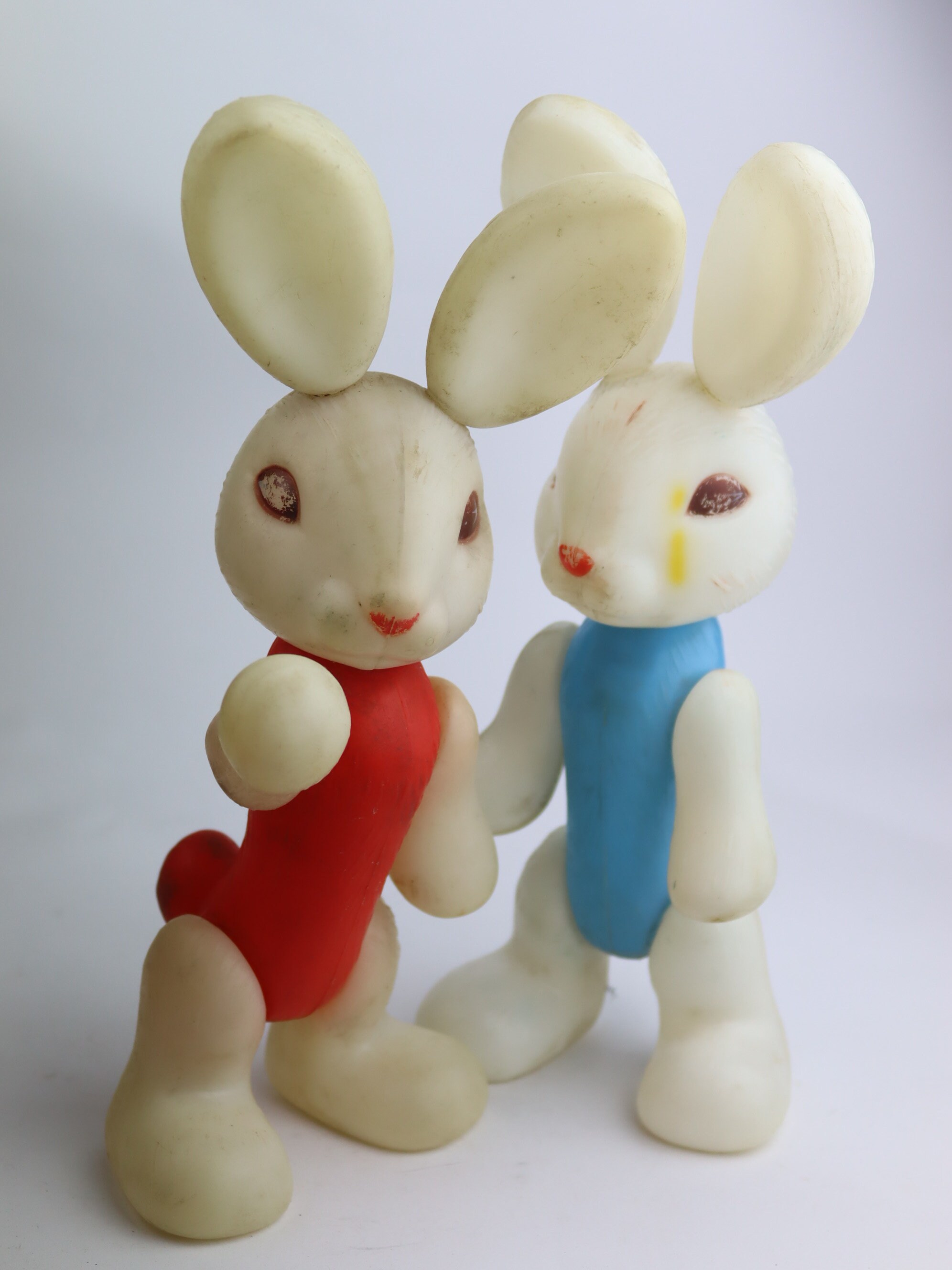 Cute Duet of Soviet Plastic Bunnies, Soviet Vintage Toy, Ussr Doll ...