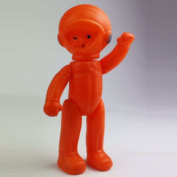 21 cm Soviet plastic cosmonaut.  vintage toy astronaut. Soviet plastic spaceman. Gagarin. Space. Rocket. satellite. moon flight