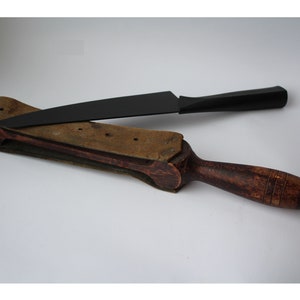 Antique leather knife sharpener, grindleather, knife grinder, old sharpener, emery wheel. Rustic decor,gift idea,christmas gift