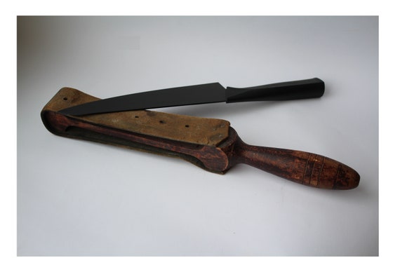 Antique Leather Knife Sharpener, Grindleather, Knife Grinder, Old