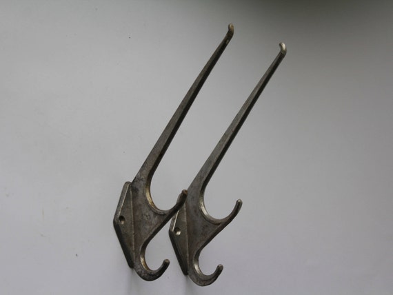 Set of 2 Soviet Triple Wall Hooks. Soviet Coat Hook. Metal Wall
