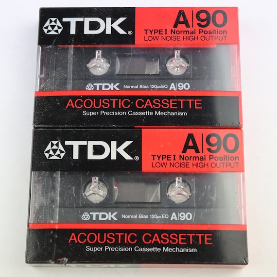 新しいオーディオ カセット テープ TDK A90 のペア、ビンテージ