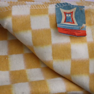 NEW 140x100 cm Vintage wool cotton blanket, ussr coverlet,soviet heavy covering,woolen coverlid,winter wrap, checkered plaid, pet blanket
