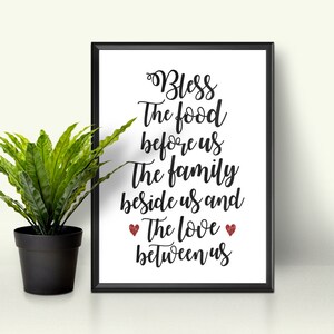 Instant Download - Bless the food before us the family beside us - digital file