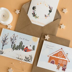 Conjunto de 3 tarjetas de Navidad, Conjunto de saludo navideño, Buen trato, Conjunto de tarjetas, Conjunto de tarjetas de Navidad