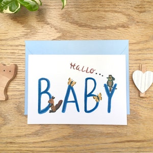 Birth Card Baby Boy, Congratulation for Baby Boy, New Born Card