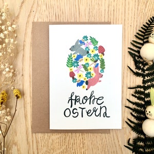 Biglietto di Pasqua, biglietto di illustrazione dell'uovo di Pasqua, biglietto di auguri di buona Pasqua