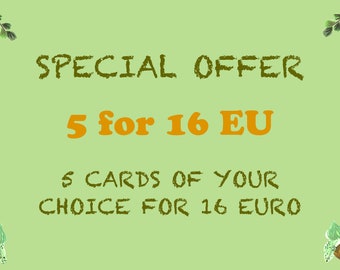 Greeting Card Deals, Discounted Greetind Card Bundle, Pick Any 5, Special Offer, Mix & Match Cards