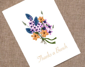 花のサンキューカード：手作りの花束のイラスト - Etsy 日本