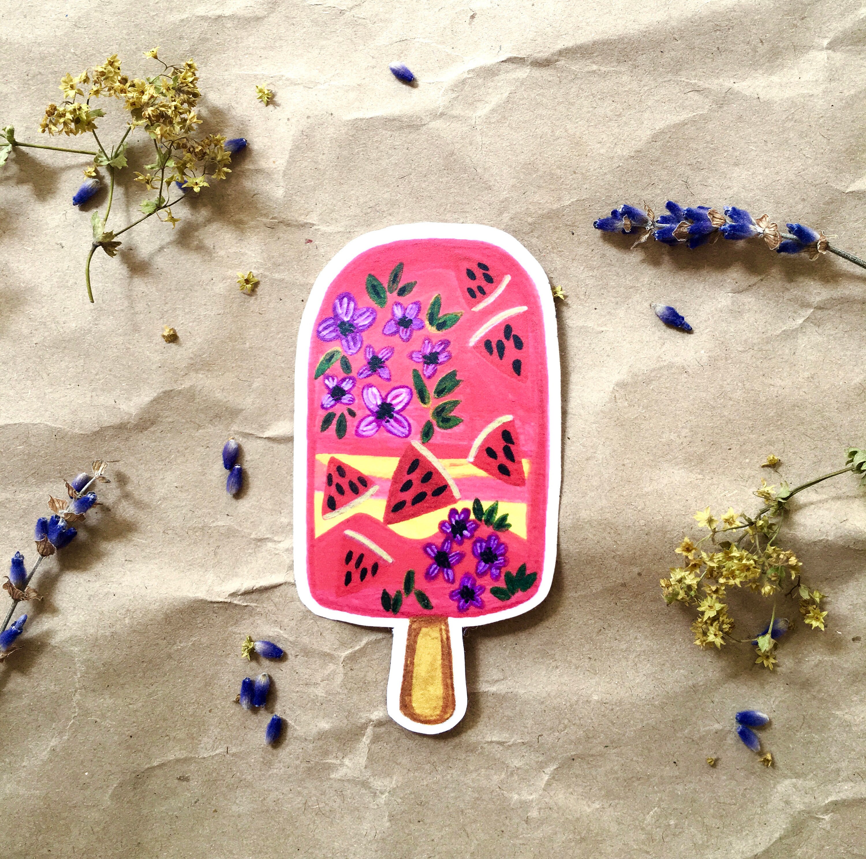 Popsicles Sticker Pack: Hand-painted Gouache Vinyl Stickers - Etsy