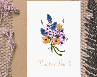 Floral Thank You Card: Handmade Flower Bouquet Illustration