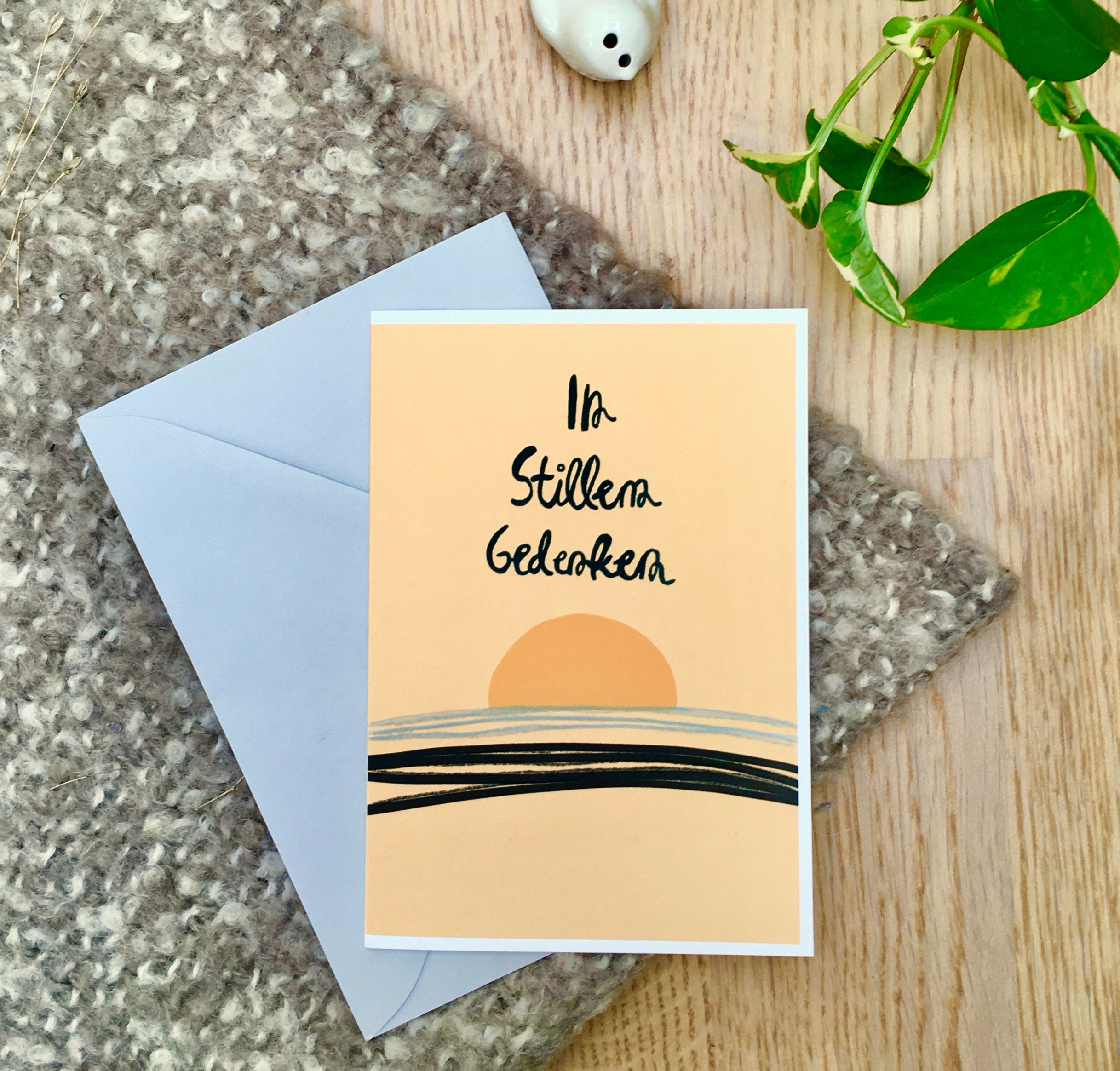 Condolence card DIN A6 Condolence card Folding card mourning card In deep compassion Card to