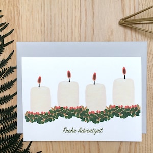 Adventskaart, Wenskaarten, Adventskaarsen, Happy Advent, Kerst Adventskaart, Adventstijd