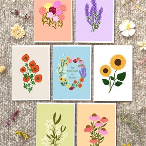 Biglietti di auguri singoli/set, biglietti floreali per tutti i giorni, biglietti Bloom, set di biglietti per tutti i giorni, biglietti con fiori primaverili ed estivi, biglietti per tutte le occasioni