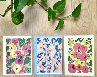 Greeting Card Set, Roses Card Set, Everyday Card Set, Floral Greeting Card Set, Set of 3 Cards