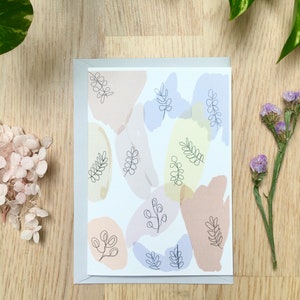 Carta per tutti i giorni, carta con motivo astratto, disegno floreale semplice, carta per tutte le occasioni