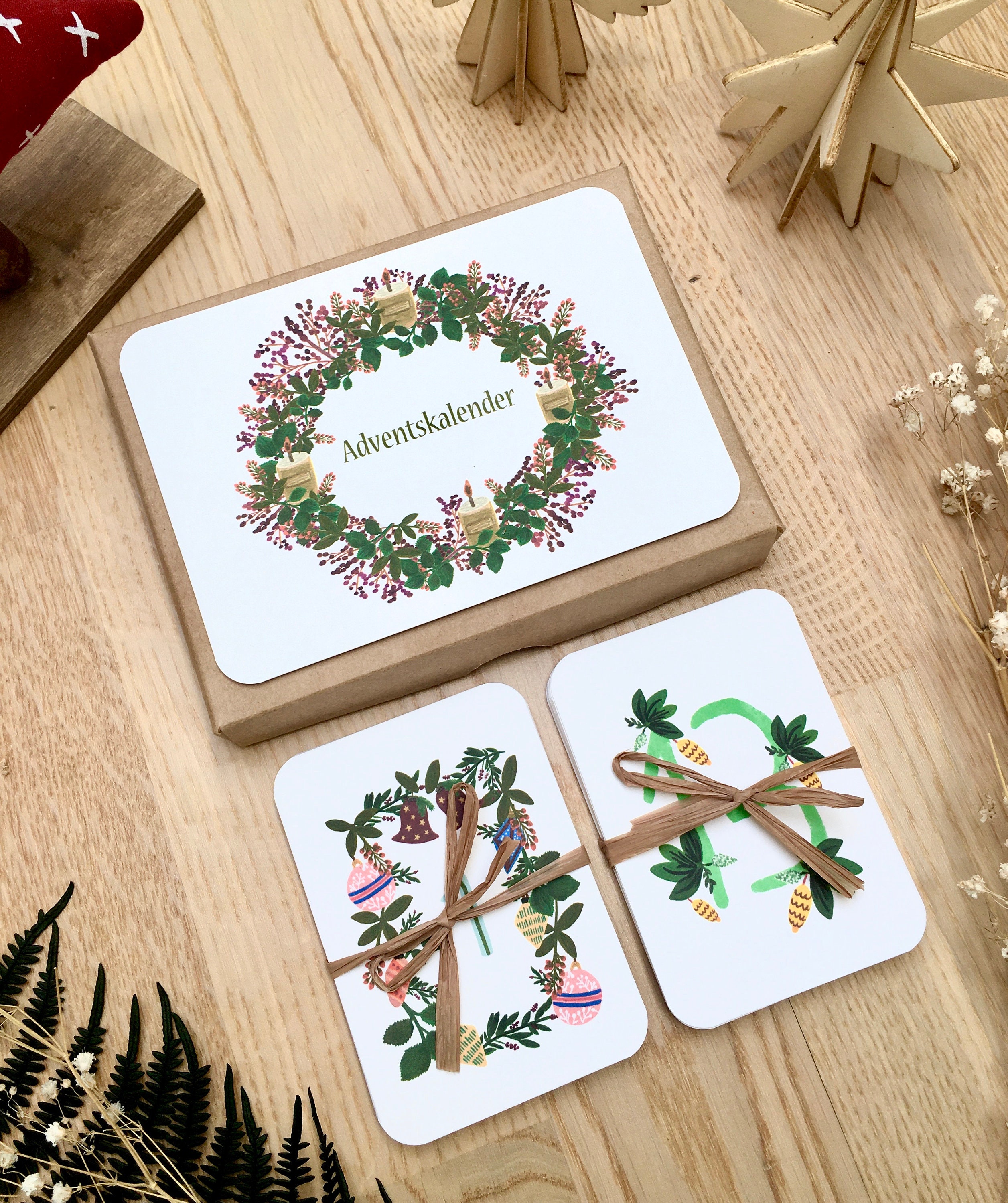 Advent Calendar Cards 24 Advent Cards Advent Theme Etsy