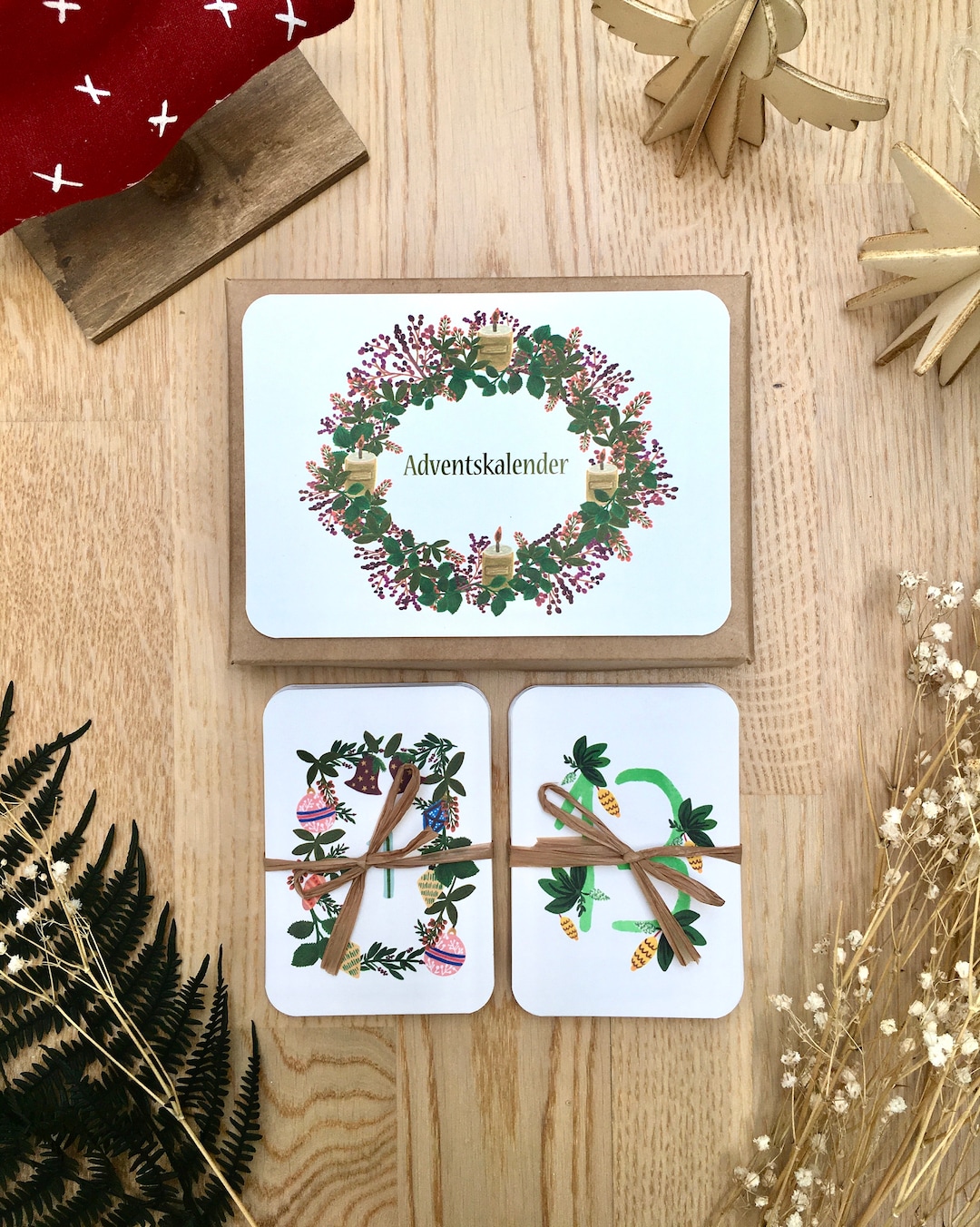 Advent Calendar Cards 24 Advent Cards Advent Theme Etsy