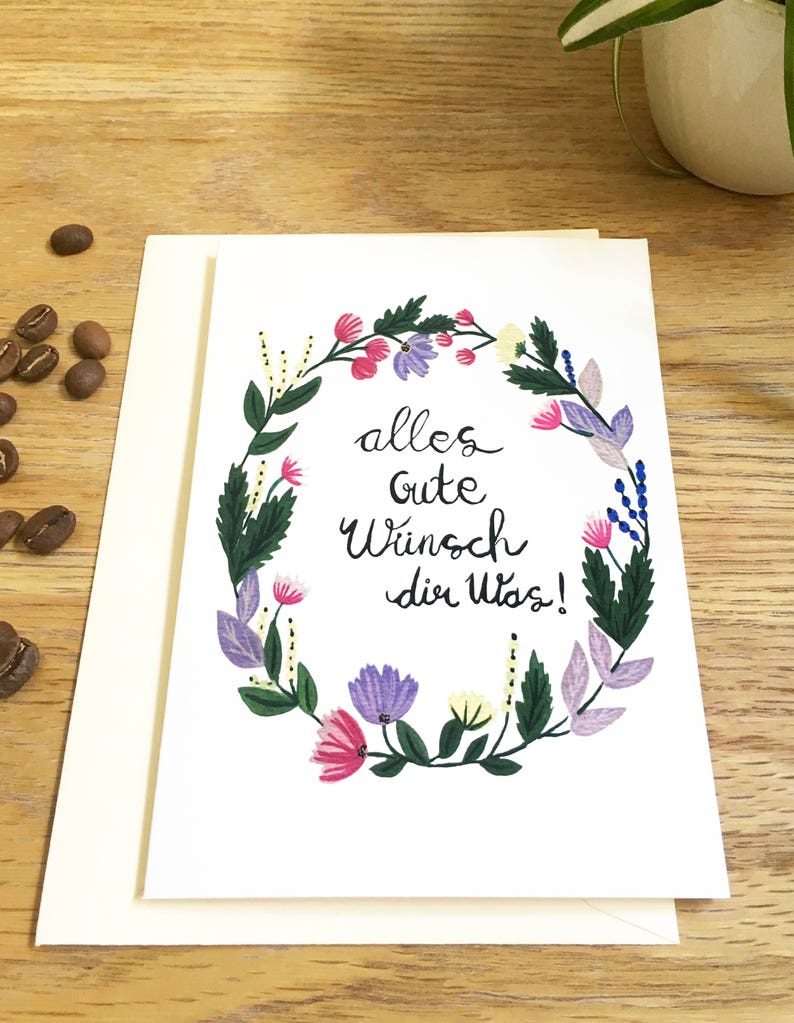 Alles Gute Grusskarte Geburtstagskarte Carte De Voeux Etsy Alles Gute Grusskarte Geburtstagskarte Carte De Voeux Etsy