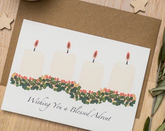 Advent Candles Greeting Card: Hand-Drawn Christmas Card