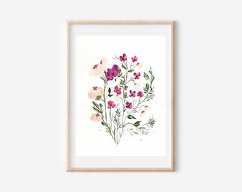Original Floral Gouache Painting: Summer Flower Bouquet (UNFRAMED)