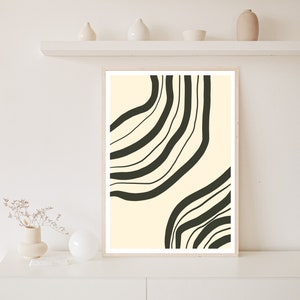 River Lines Print, Lines Art Poster, Boho & Minimalistic Wall Deco image 3