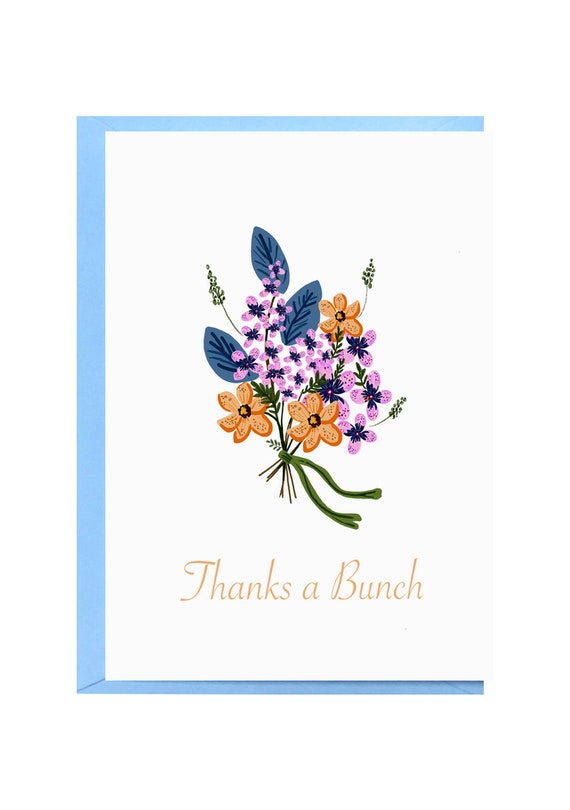 花のサンキューカード：手作りの花束のイラスト - Etsy 日本