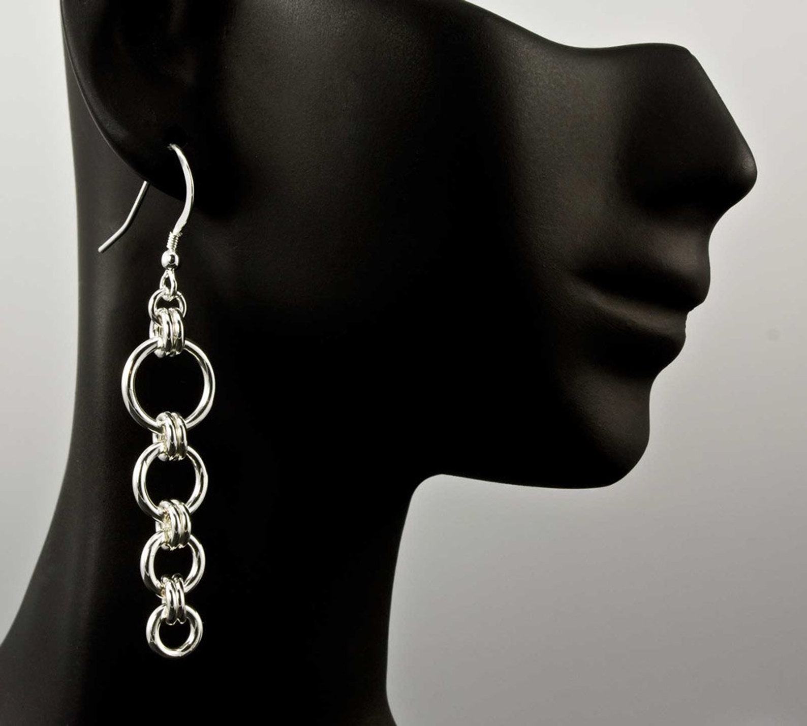 Graduated Link Chain Maille Earrings Graduated Link Earrings Etsy