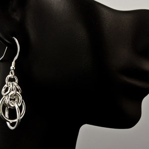 Orbits Chain Maille Earrings .925 Sterling Silver Dangle Designer Made Chainmail Orbits Chain Maille Earrings .925 Sterling Silver Dangle Designer Made Chainmail