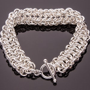 Vipera Berus 4n1 Chain Maille Bracelet, Chain Maille Bracelet, .925 Sterling Silver Bracelet, Chainmail Bracelet, Chainmaille Bracelet, iDu