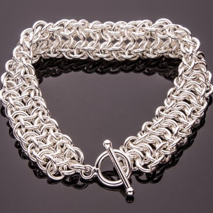 Pulsera de malla de cadena Vipera Berus 4n1, pulsera de malla de cadena, pulsera de plata de ley .925, pulsera de malla de cadena, pulsera de malla de cadena, iDu