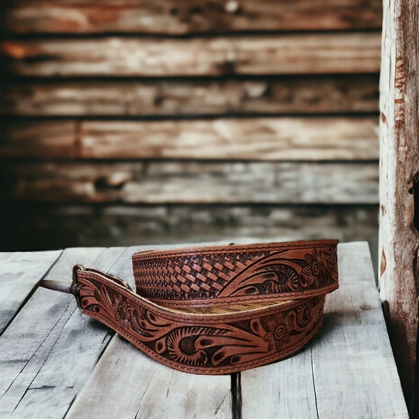 Millie 40" Hand Tooled Western Purse Strap
