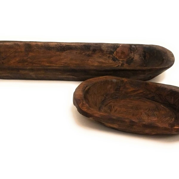 Bundle Deal-18"-21.5" Long New Dawn + 9"-10" Long Itty Bitty Wood Dough Bowl Bundle- Three Colors To Choose From