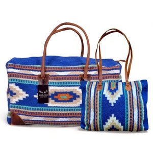 Bundle Deal-Dakota Wool Southwestern Boho Aztec Large Weekender Duffel Bag Dakota Large Handwoven Wool Boho Tote image 3