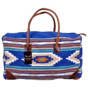 Bundle Deal-Dakota Wool Southwestern Boho Aztec Large Weekender Duffel Bag + Dakota Large Handwoven Wool Boho Tote