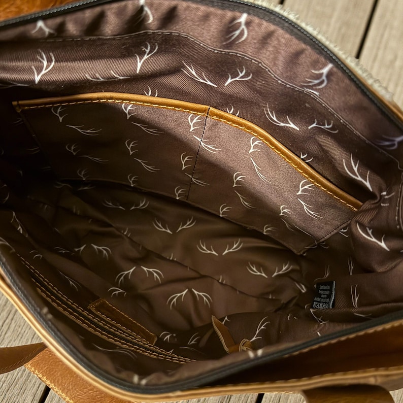 Highlands Genuine Cowhide Tote Handbag Black Cowhide Purse image 9