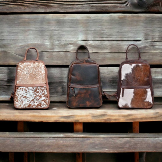 Mini Leather Backpack Cowhide Backpack Highlands Mini Backpack