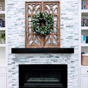 Farmhouse Wooden Wall Window Arch-Large Wood Window Frame-The Longview - TWO SIZES 48&quot; And 60&quot; +Wreath