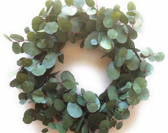 24&quot; Silver Dollar Eucalyptus Sage Wreath Faux