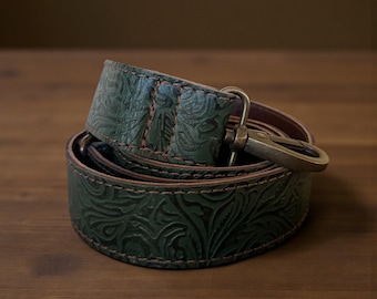 Lily Adjustable Embossed Leather Western Bag Strap (34" to 60")