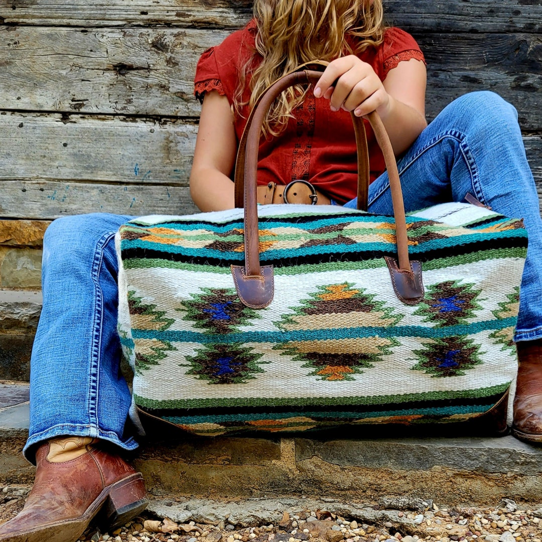 Aspen Rustic Aztec Boho Aztec Large Weekender Southwestern Duffel Bag Aspen Saddle Blanket ...