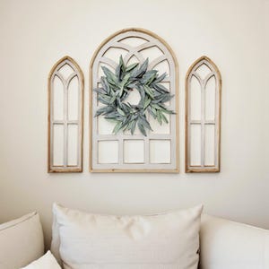 Set of 3 Farmhouse Wooden Paradise Window Collection- The Paradise Collection- Window Arches Farmhouse Wood Cathedrals