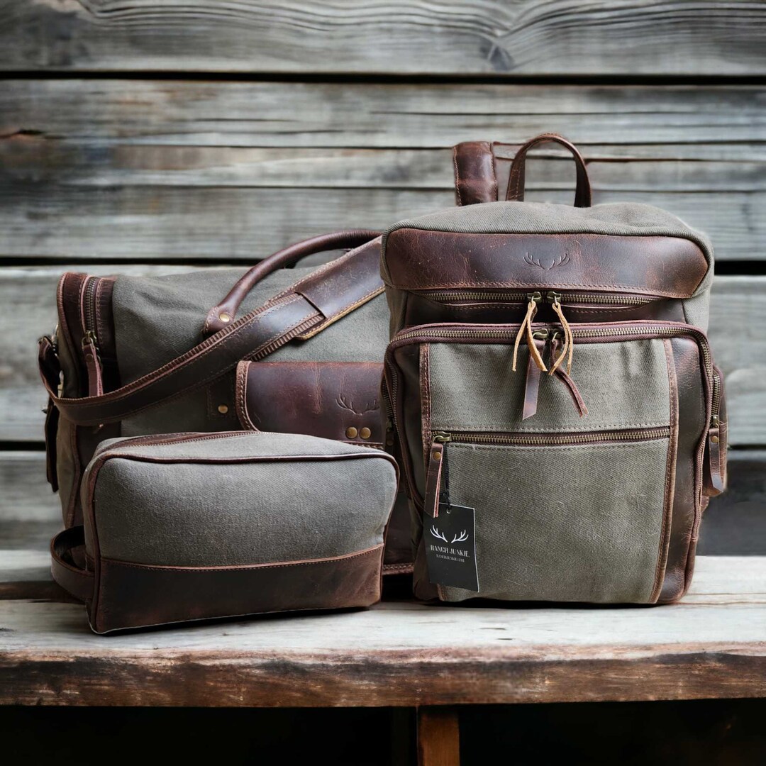 Mega Bundle Deal Canvas/leather Drifter Duffel Backpack Toiletry Bag - Etsy