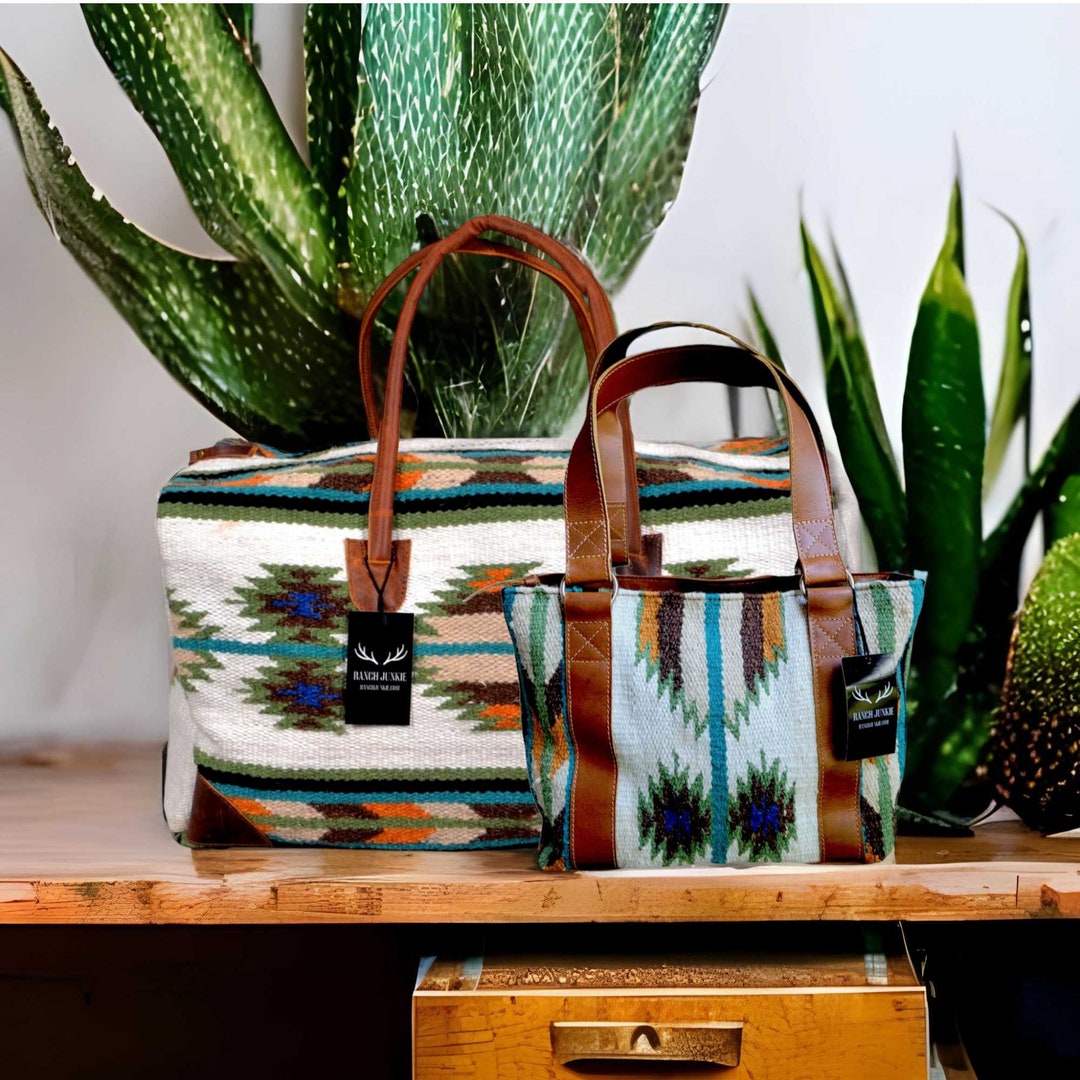 Aspen Rustic Aztec Bundle Deal Aspen Wool Southwestern Boho Aztec Large Weekender Duffel ...