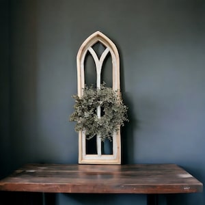The Ivory Point Farmhouse Wooden Wall Window Arch Single -3 Sizes Cathedral