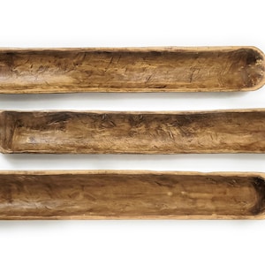 38"- 41" Extra Long Skinny Wood Baguette Dough Bowl_Long Wood Decorative Bowl_The Rio Grande