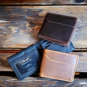 Cartera de cuero plegable para hombre Denali Leather - Cartera de cuero hecha a mano