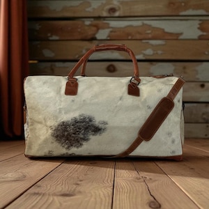 Sample Sale Highlands Tricolor Large Genuine Cowhide Weekender Cowhide Duffel #1